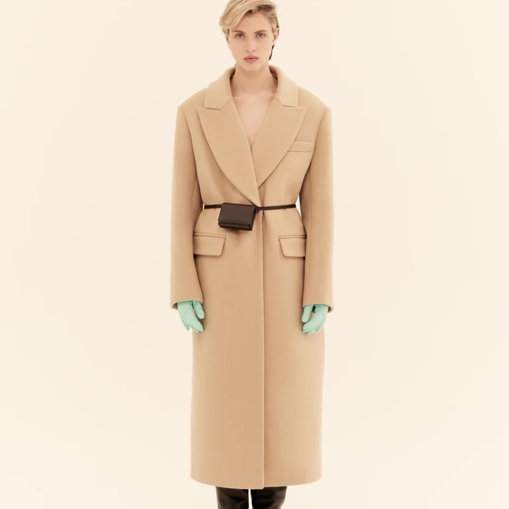 CHOUX Classy oversized coat, Size Medium, Griege. All Wool Coat. - Picture 9 of 10